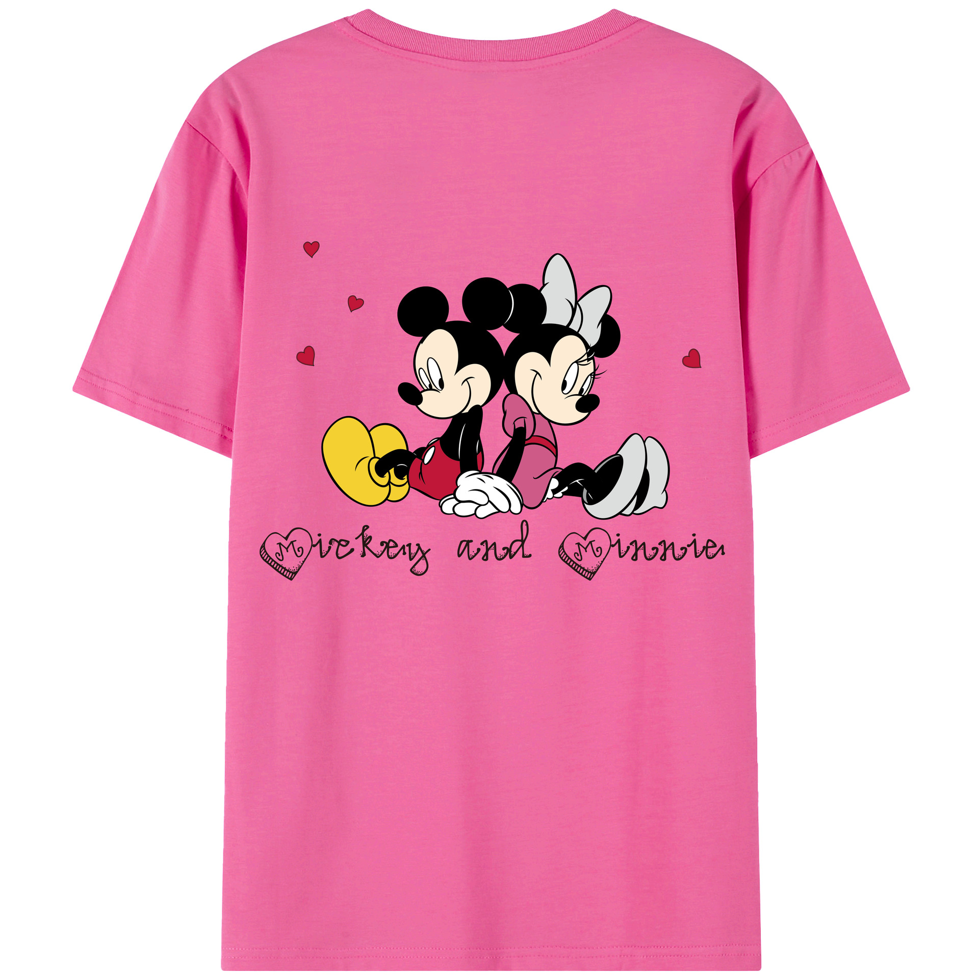 （画像用） ミッキーマウス Mickey Mouse レディース半袖Tシャツ(バックプリント)